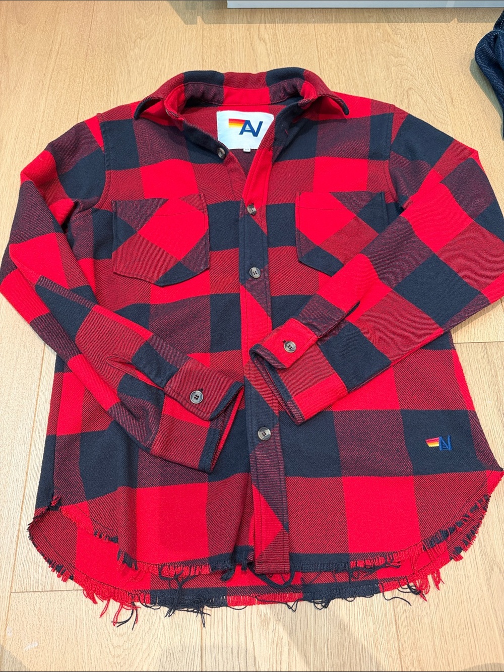 Aviator Nation unisex Red & Black Plaid Shirt/jacket size xs